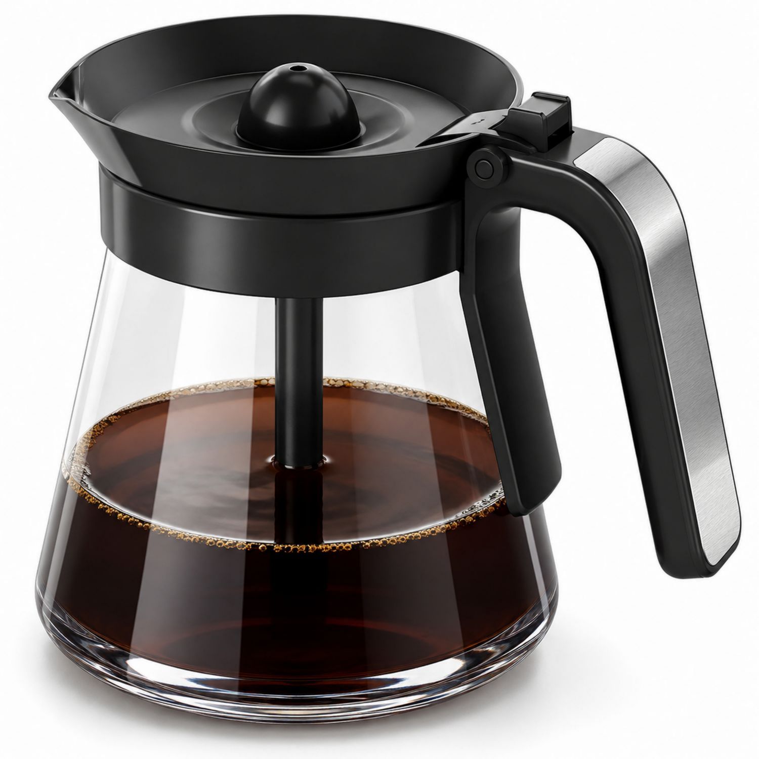 Carafe à café en verre noir 1000ml avec poignée ergonomique