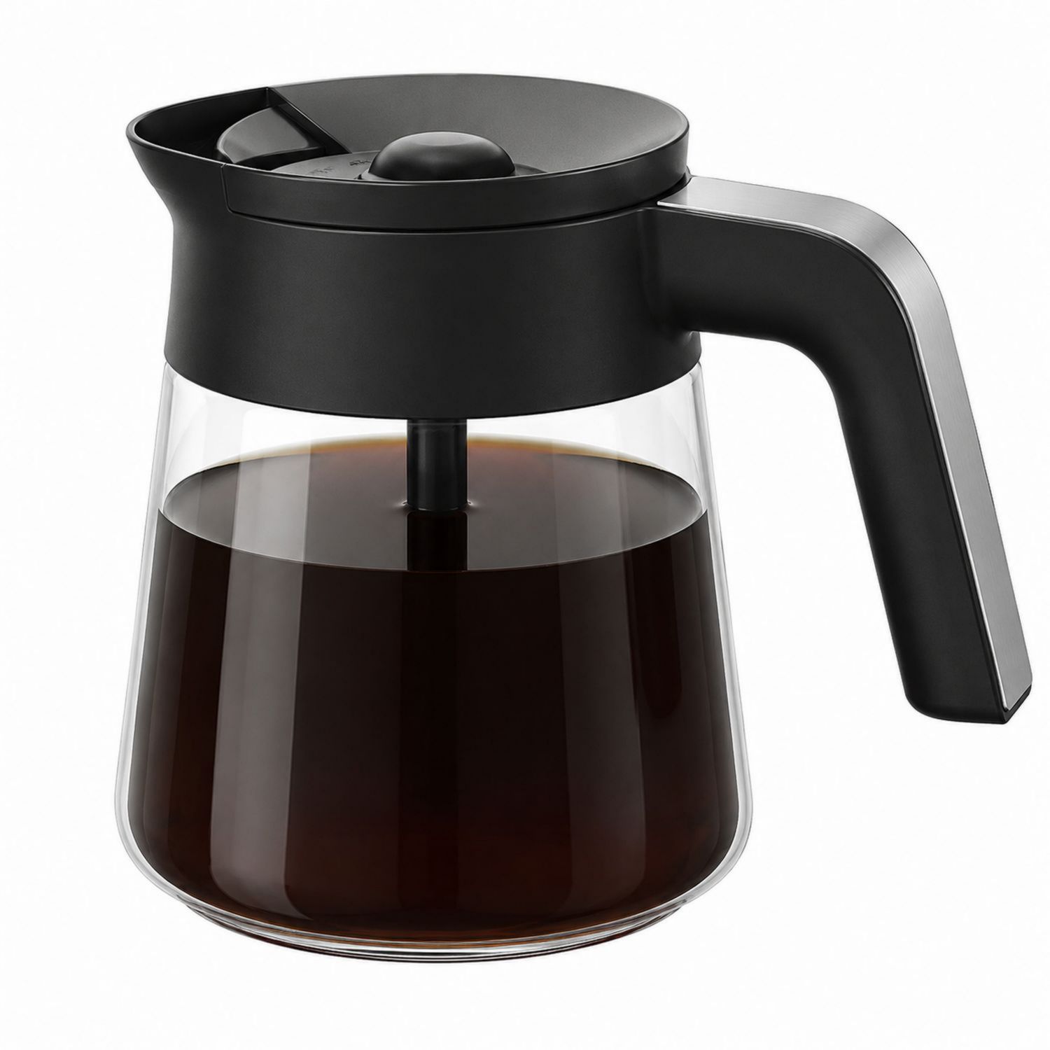Carafe à café en verre avec couvercle filtre 1000ml - Noir