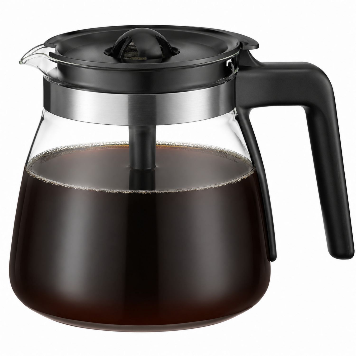 Carafe en verre avec couvercle noir 1000 ml