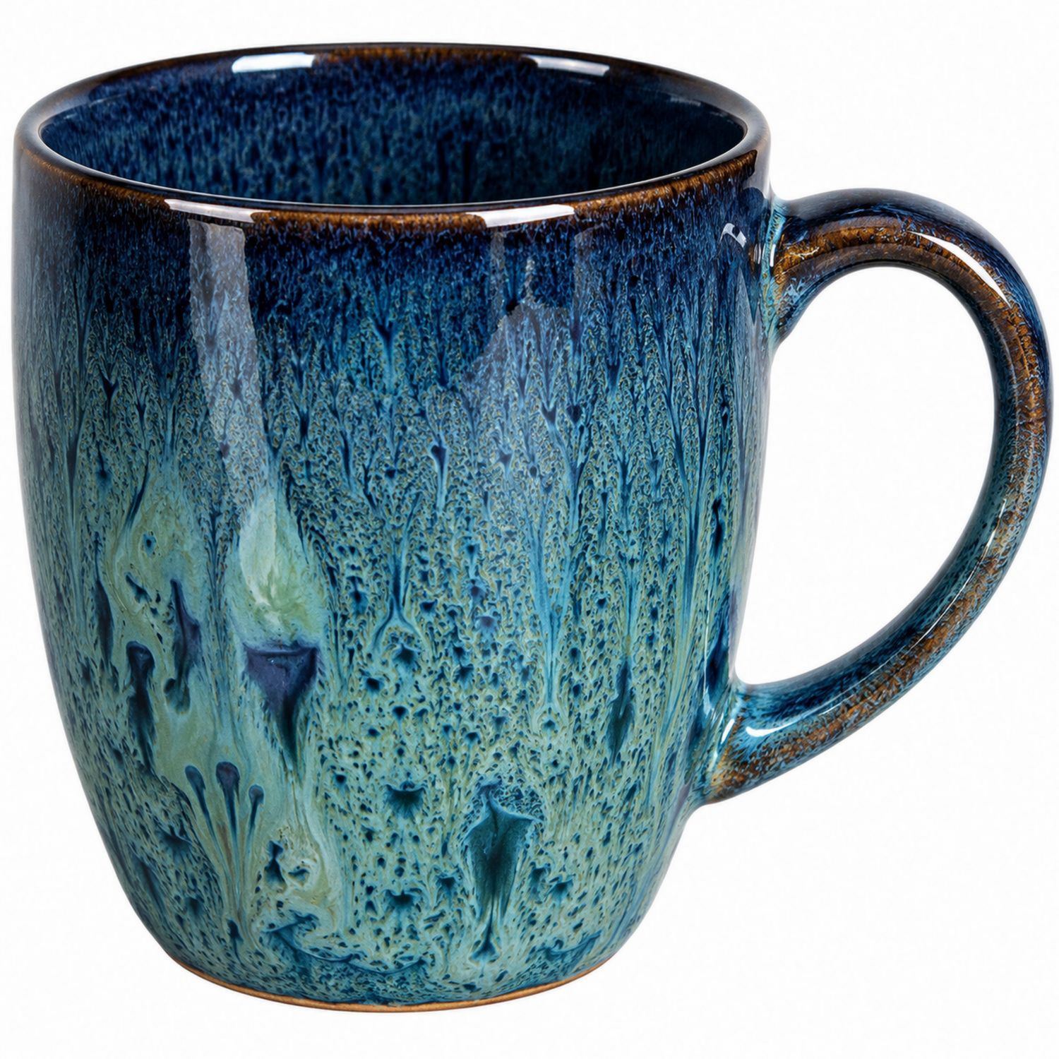 Tasse en céramique émaillée bleu-vert 350ml
