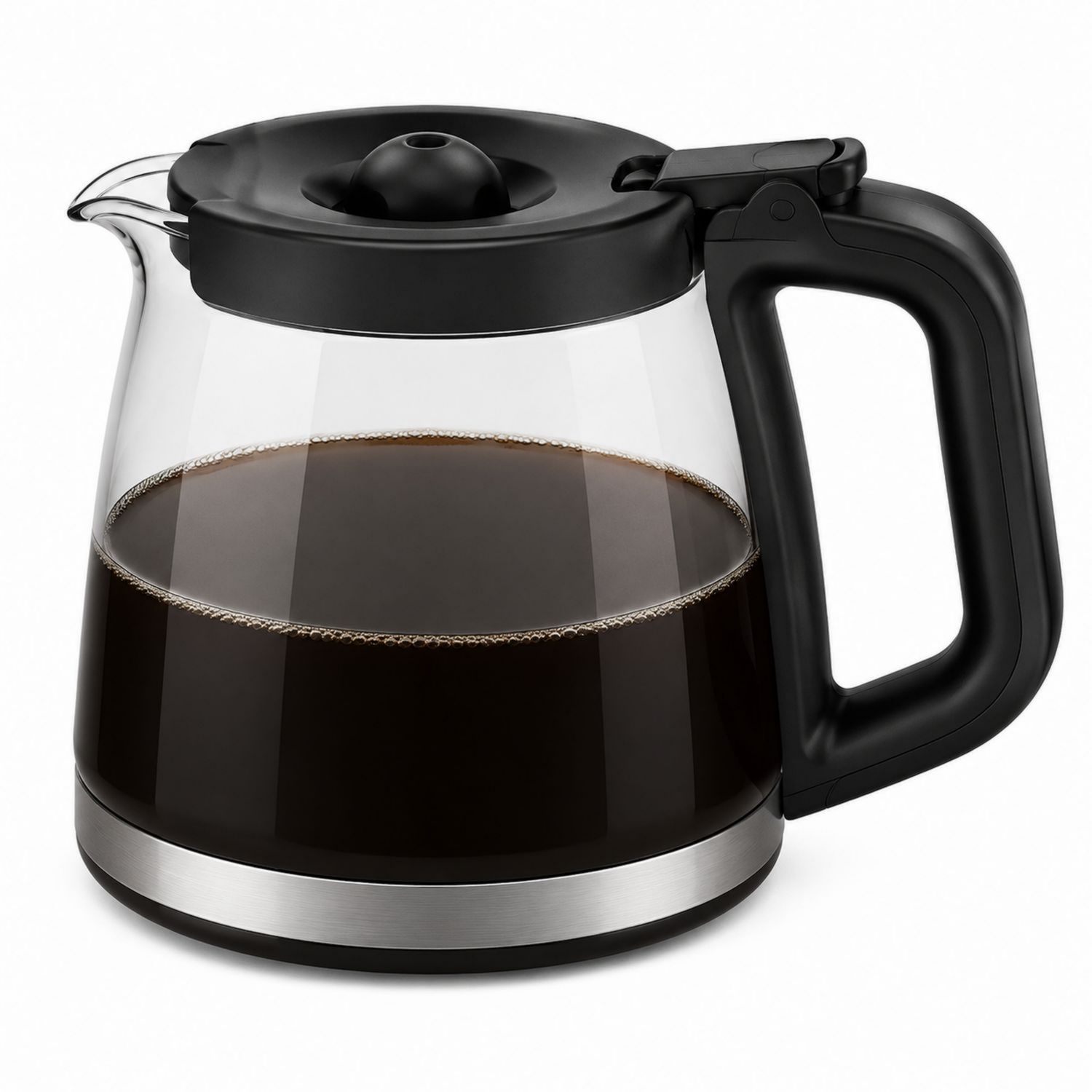 Carafe en Verre avec Poignée Noire, 1000 ml