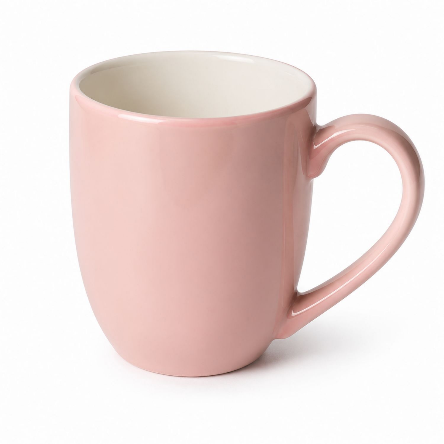 Tasse en céramique rose 350ml avec anse ergonomique