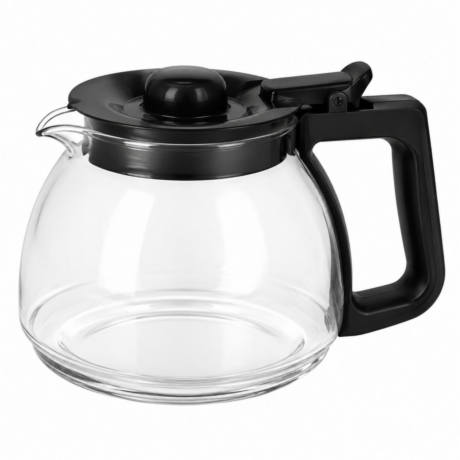 Carafe à Café en Verre avec Couvercle Noir
