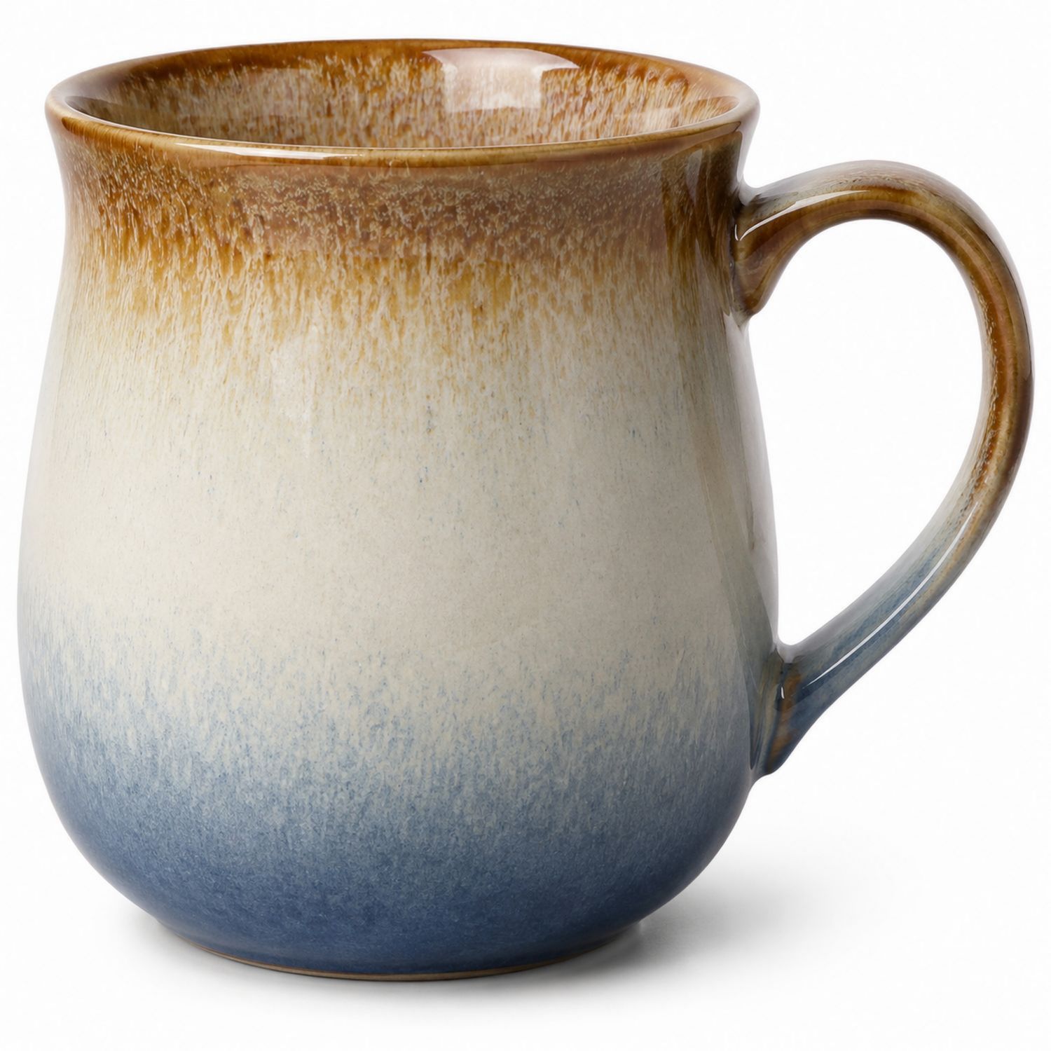 Mug en céramique dégradé brun et bleu