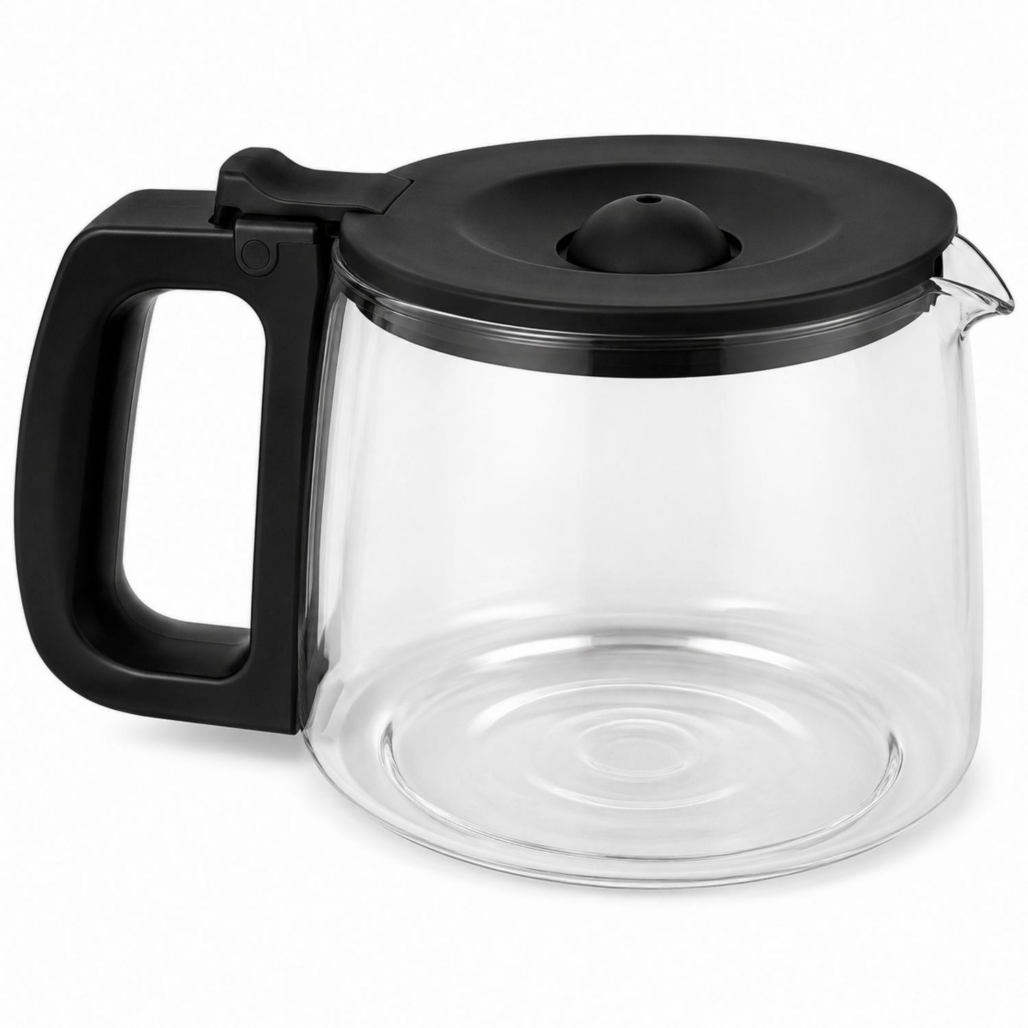 Carafe Cafetière en Verre 1500ml avec Couvercle Noir