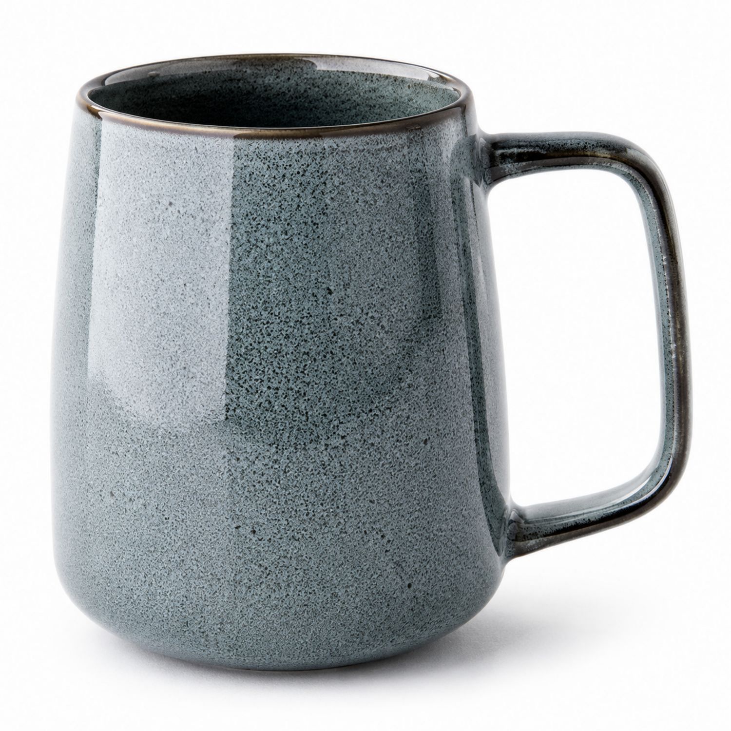 Tasse en céramique gris bleu avec poignée ergonomique
