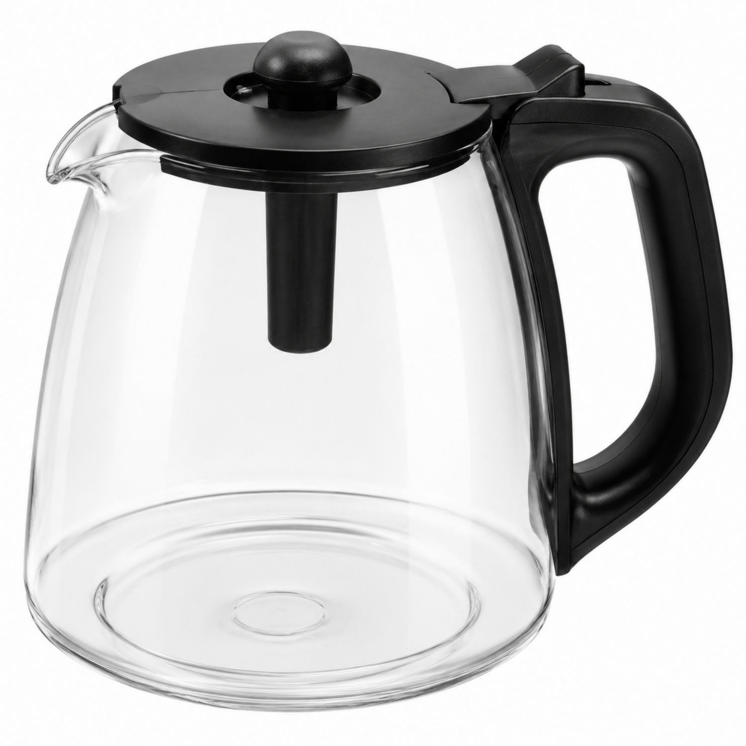 Verseuse en verre transparent 1000ml avec poignée ergonomique noire