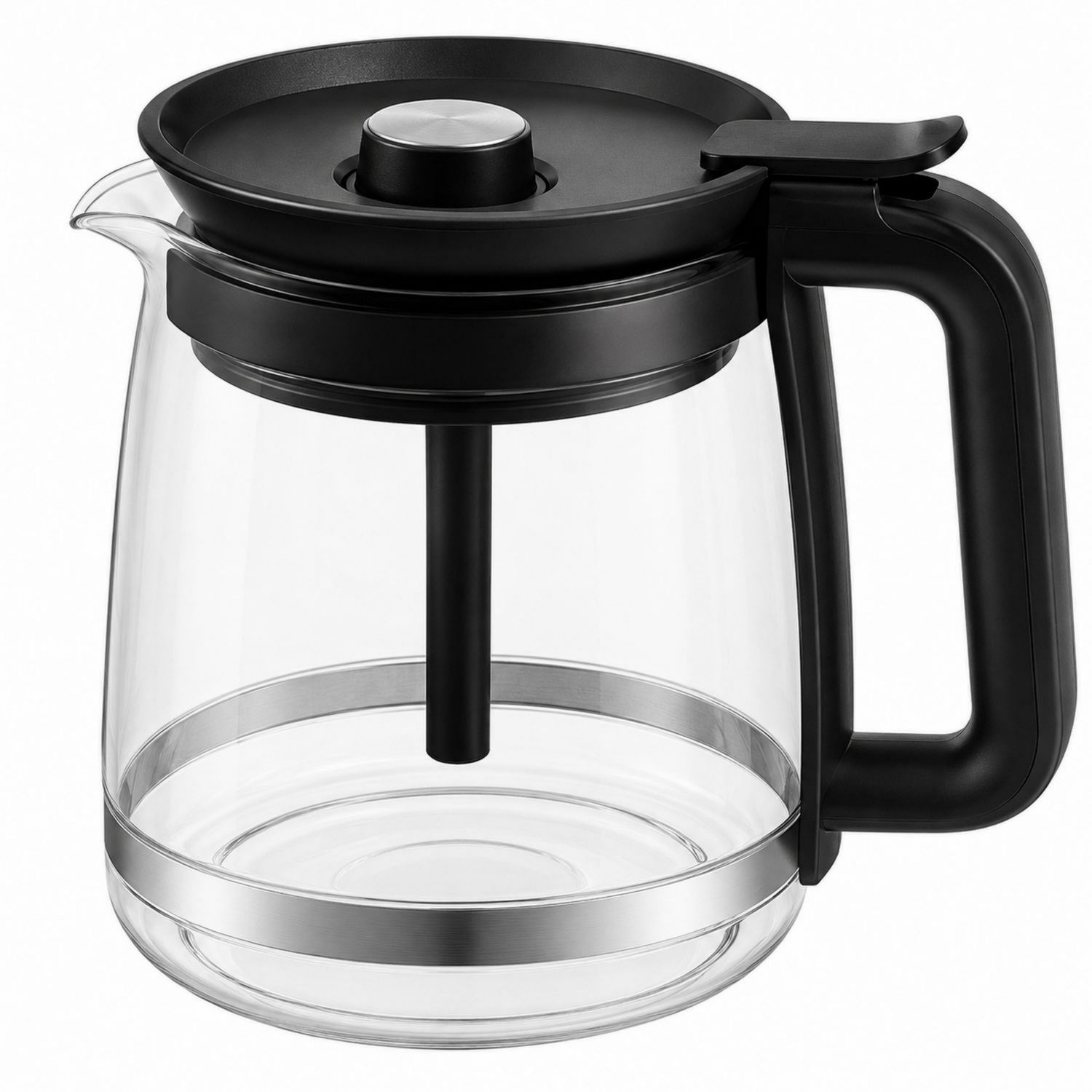 Cafetière à Piston en Verre 1000ml avec Filtre en Acier - Noir