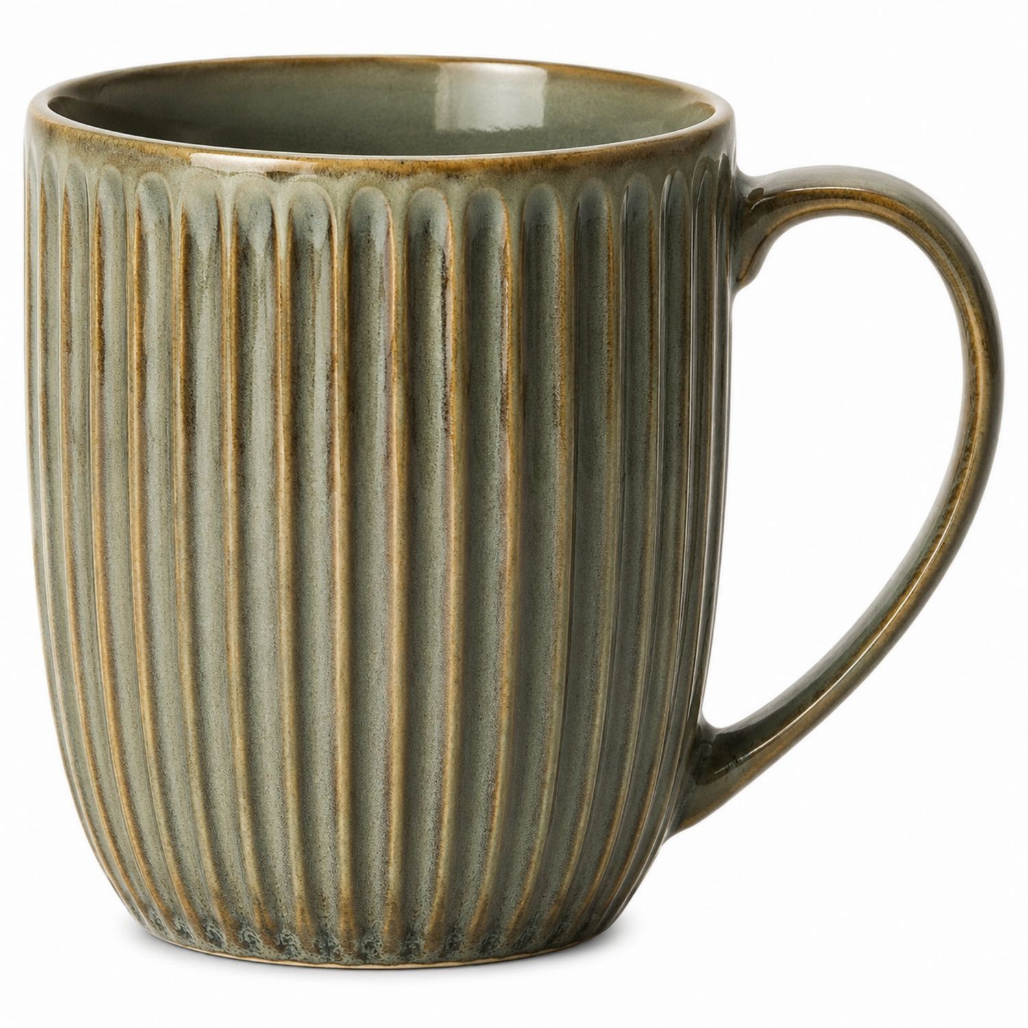 Tasse Céramique Vert Cannelée - 300ml