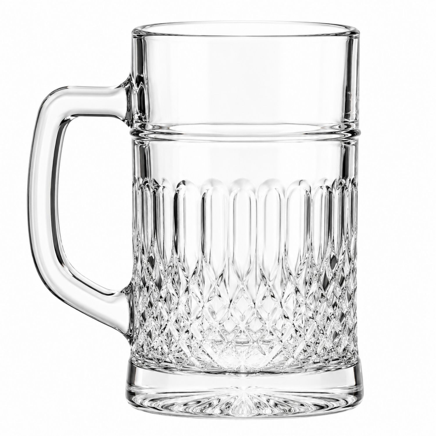 Chope à Bière 500 ml avec Motif en Verre Transparent
