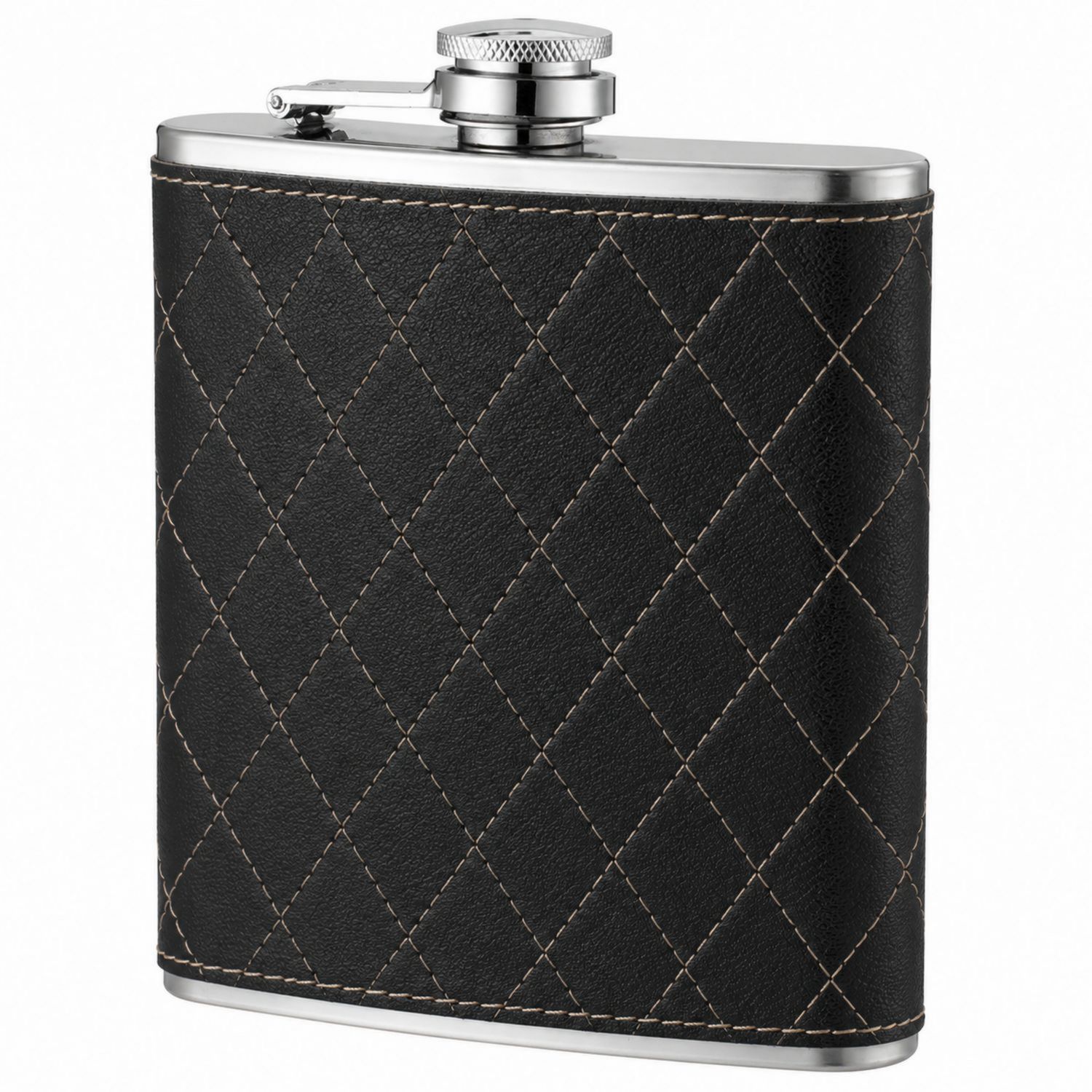Flasque noire matelassée 250ml – Étanche et Élégante