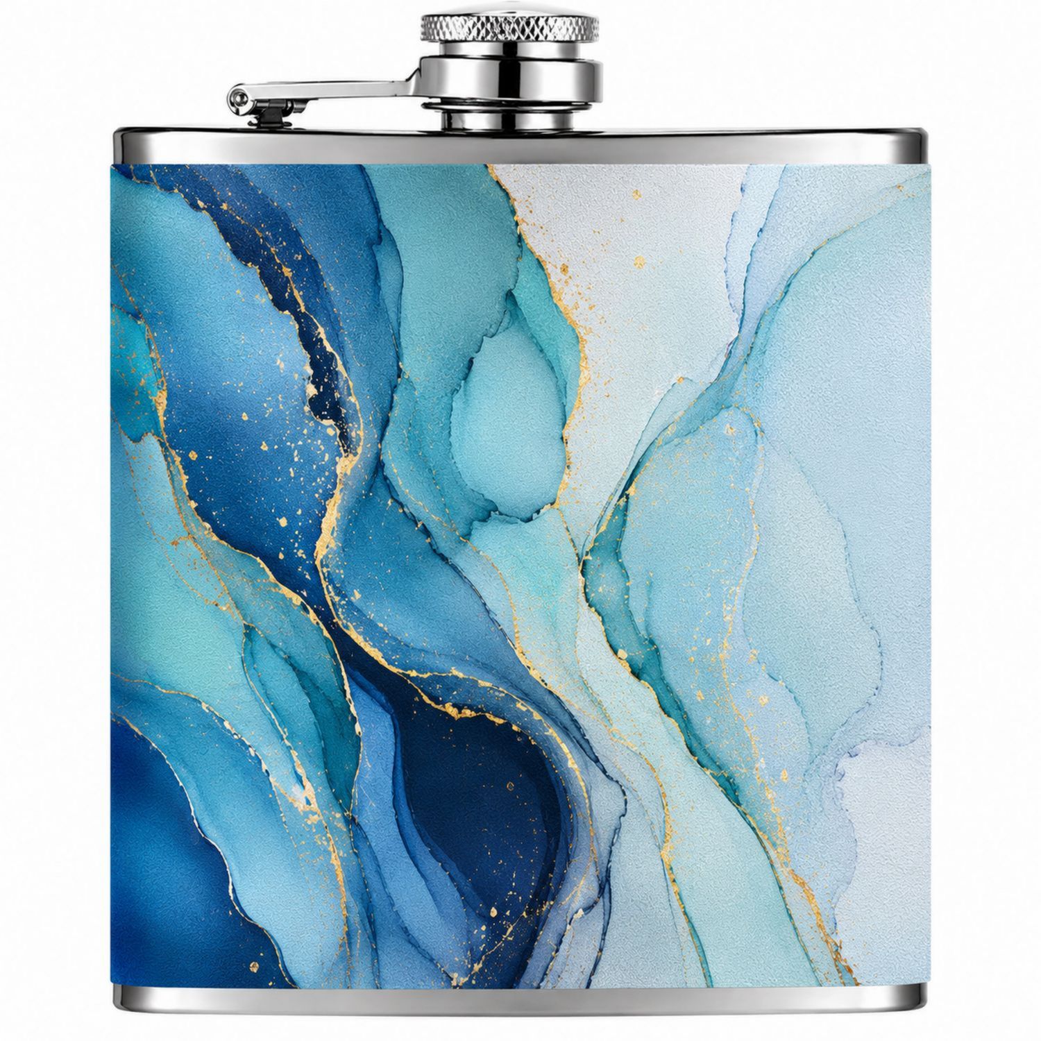Flasque de Poche Marbrée Bleu 200ml