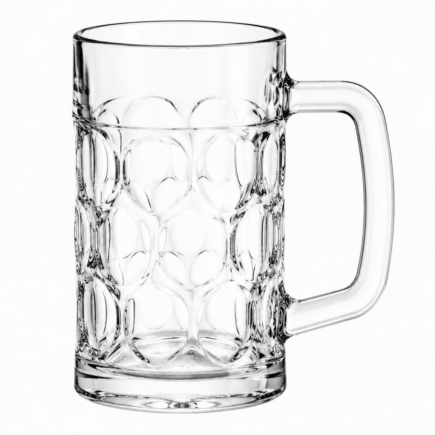 Chope à bière en verre 500ml avec motif relief