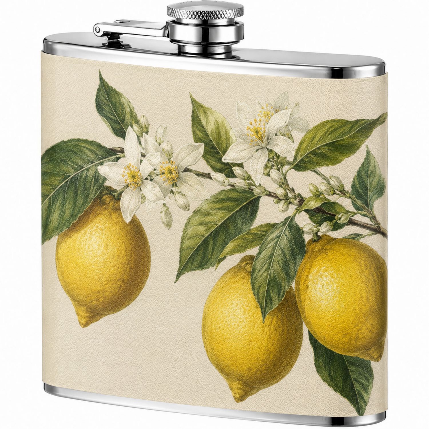 Flasque en acier inoxydable motif citron 200 ml