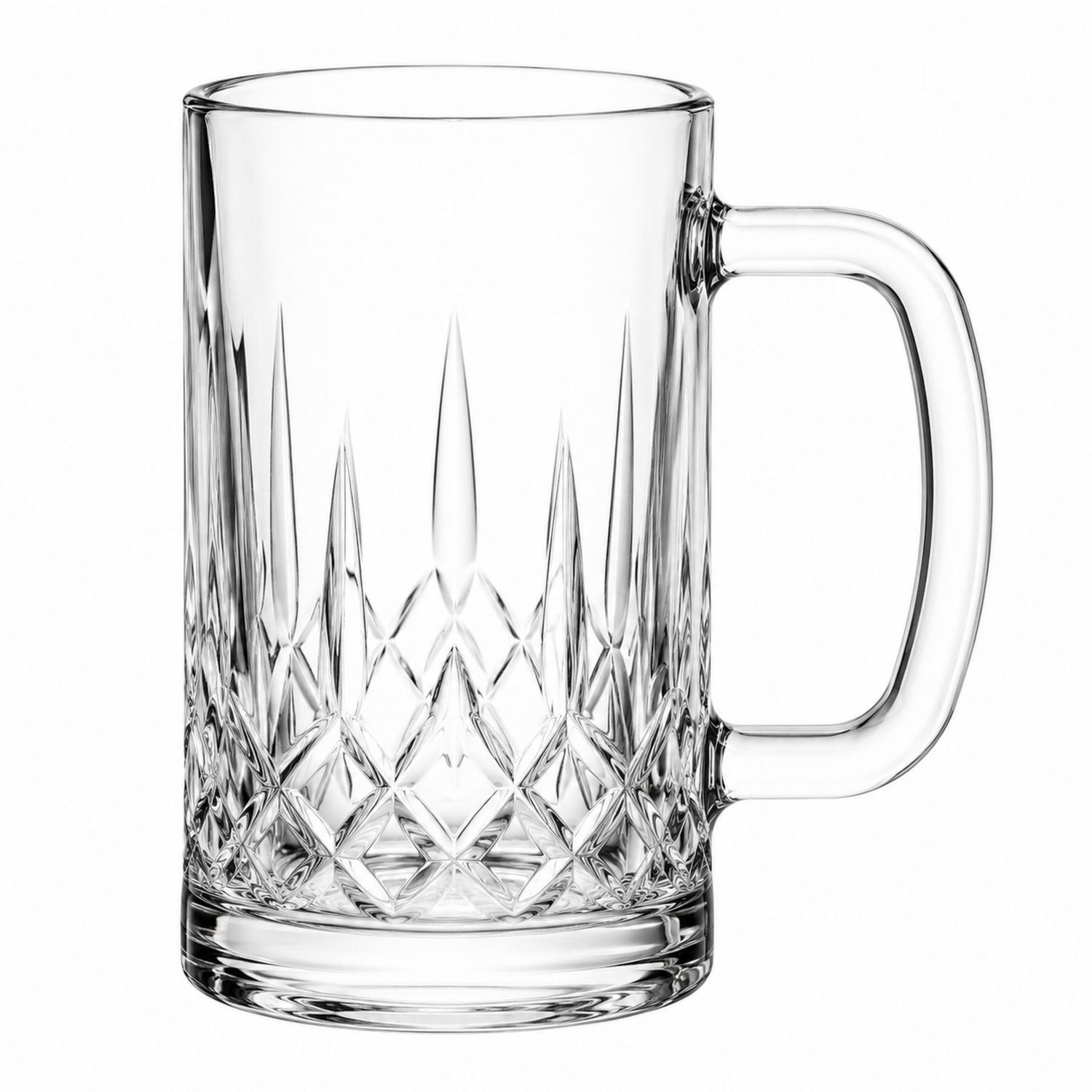 Chope à bière en verre gravé 500 ml transparent