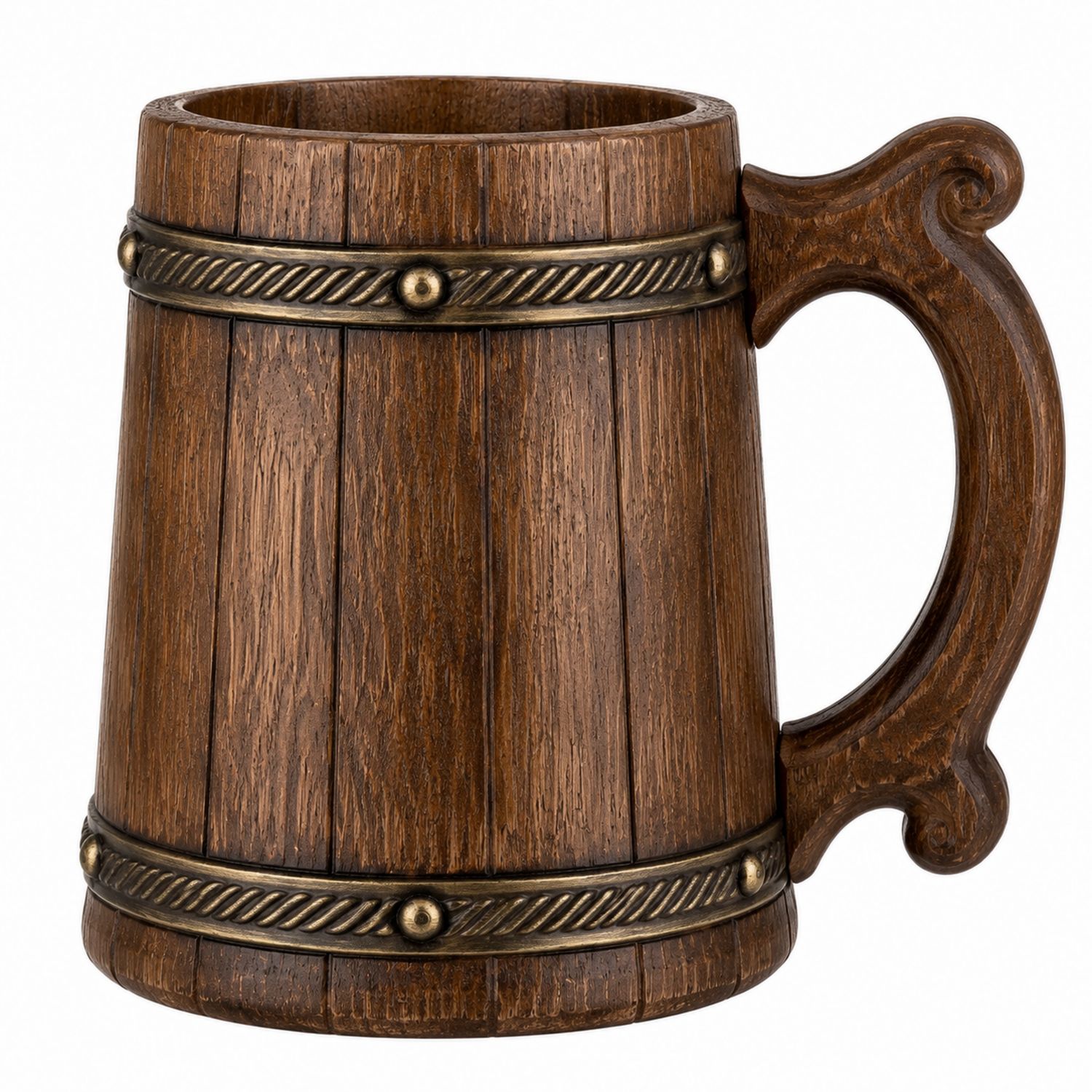 Chope en Bois Style Vintage, 500ml, Marron