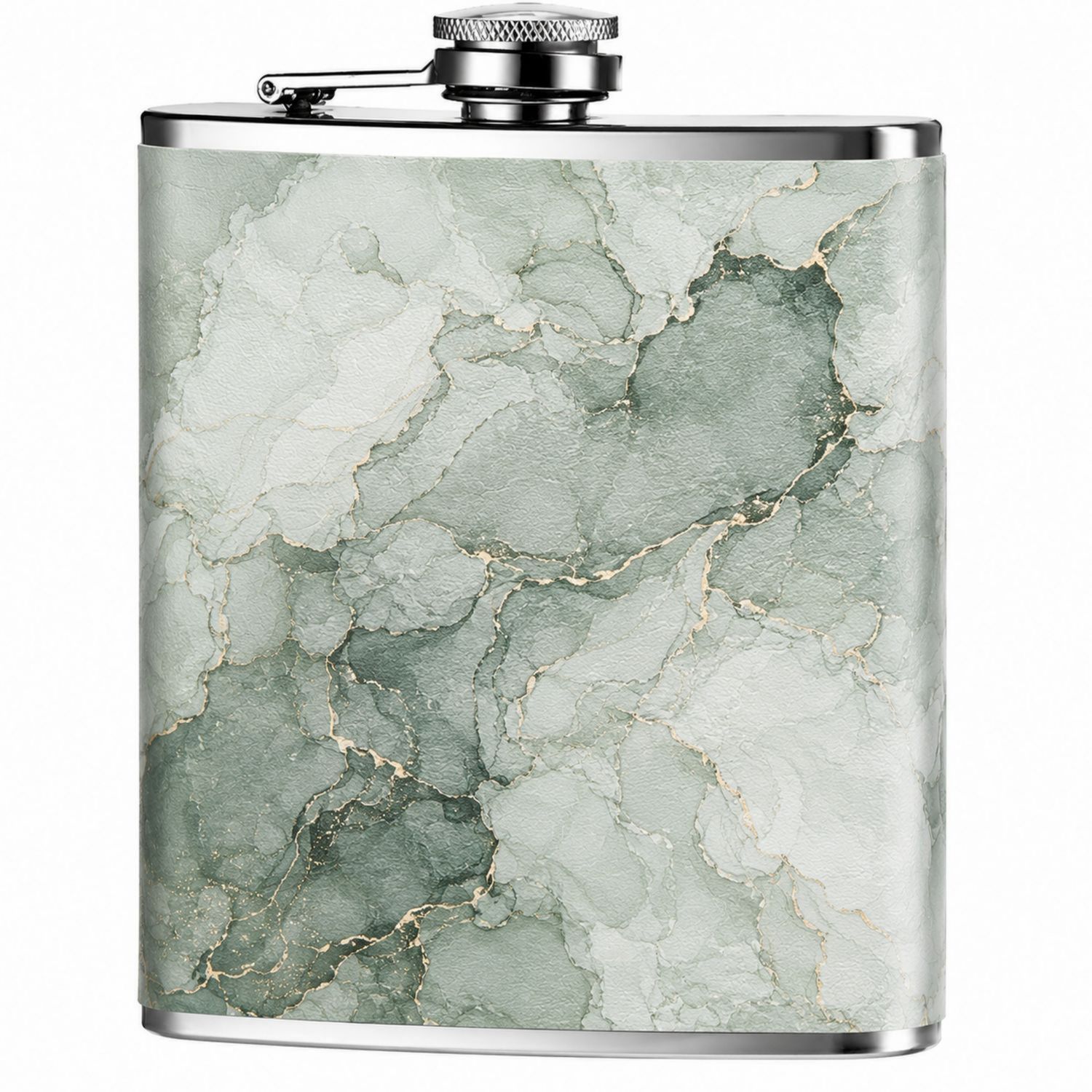 Flasque d'alcool marbrée verte - Design élégant et portable