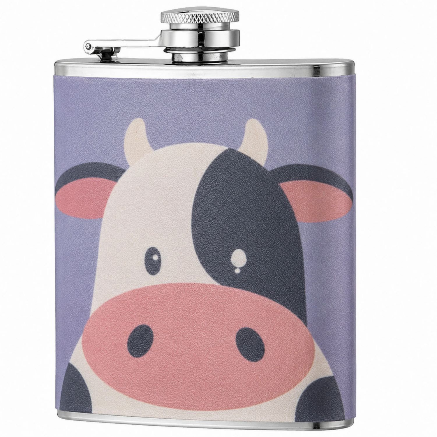 Flasque en Métal Motif Vache 200ml - Violet