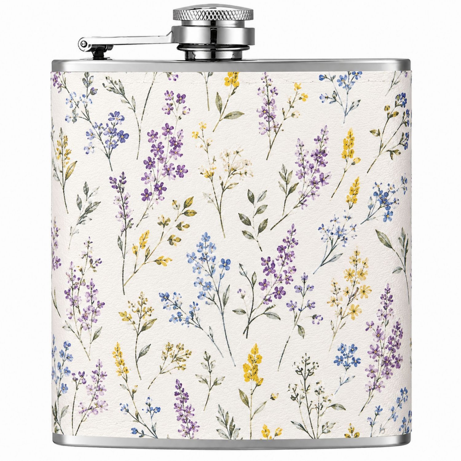 Flasque à alcool motif floral 170ml
