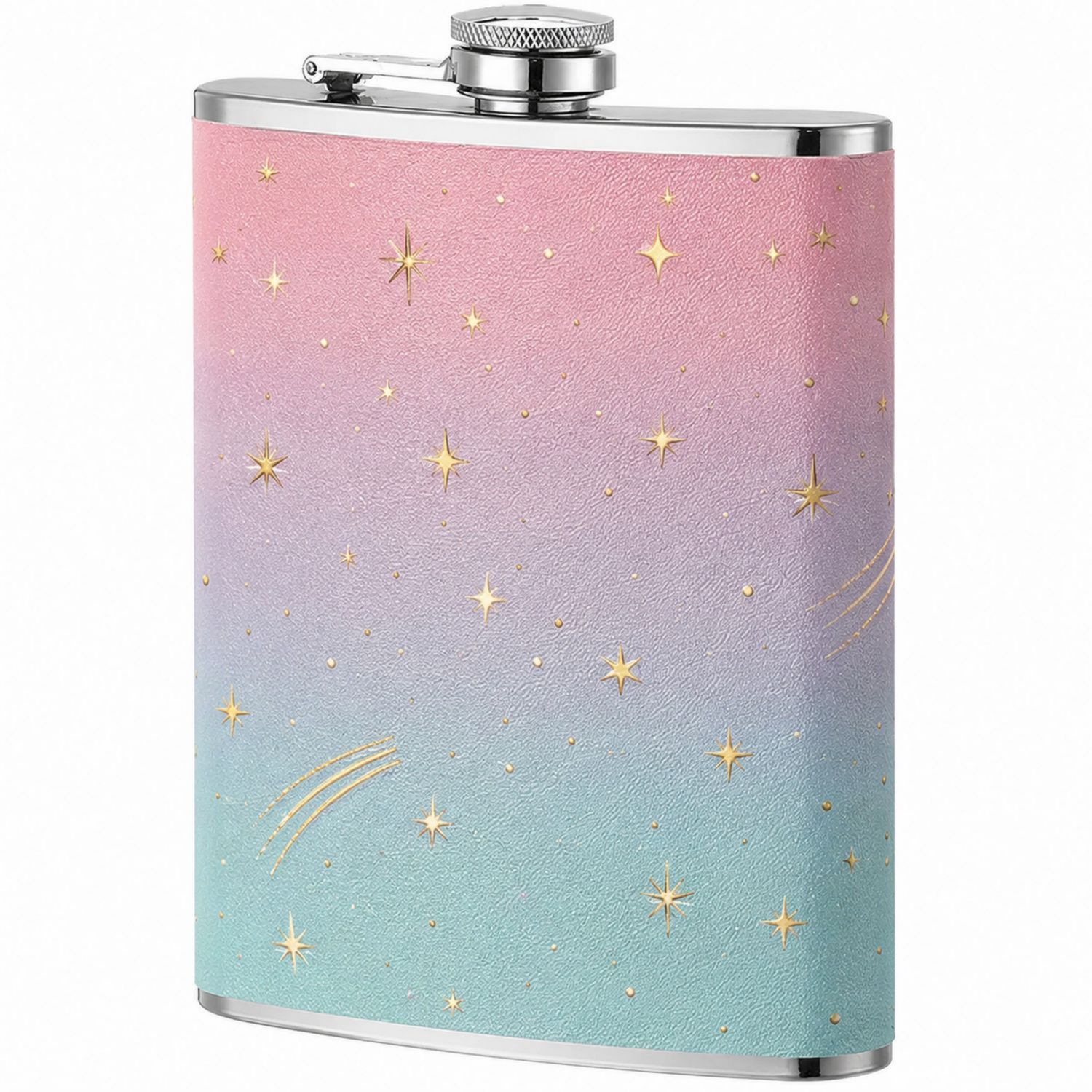 Flasque Dégradée Pastel avec Étoiles Dorées