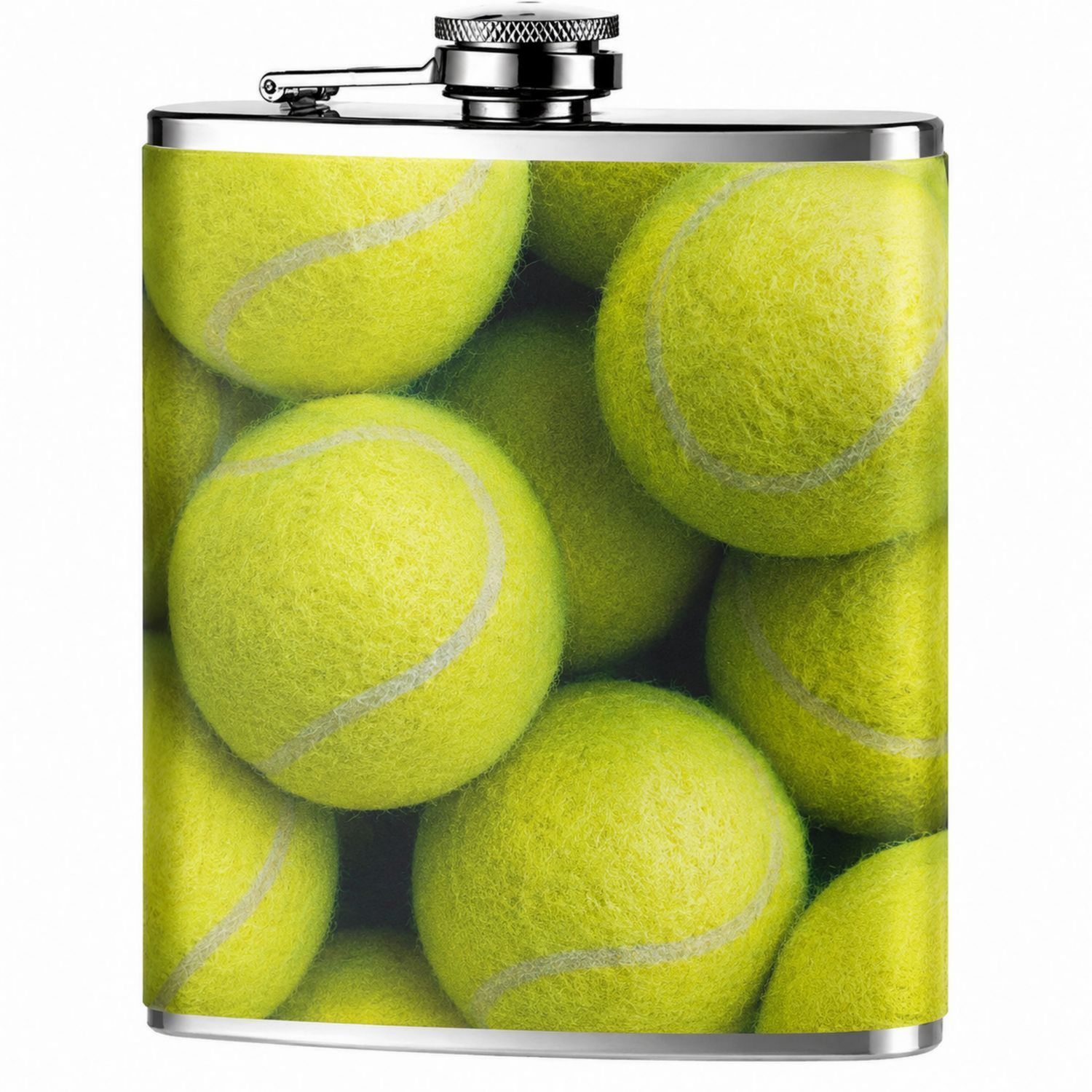 Flasque de Poche Motif Balles de Tennis 227ml