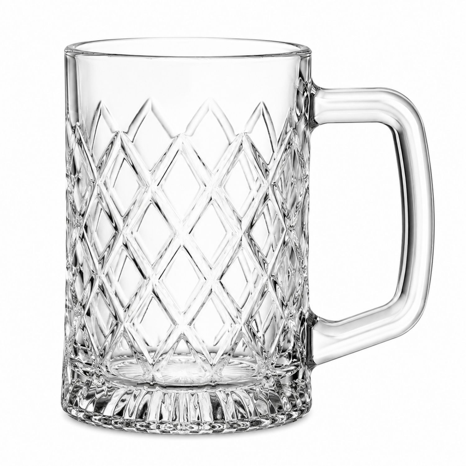 Chope en Verre Transparent avec Motif Géométrique 500ml