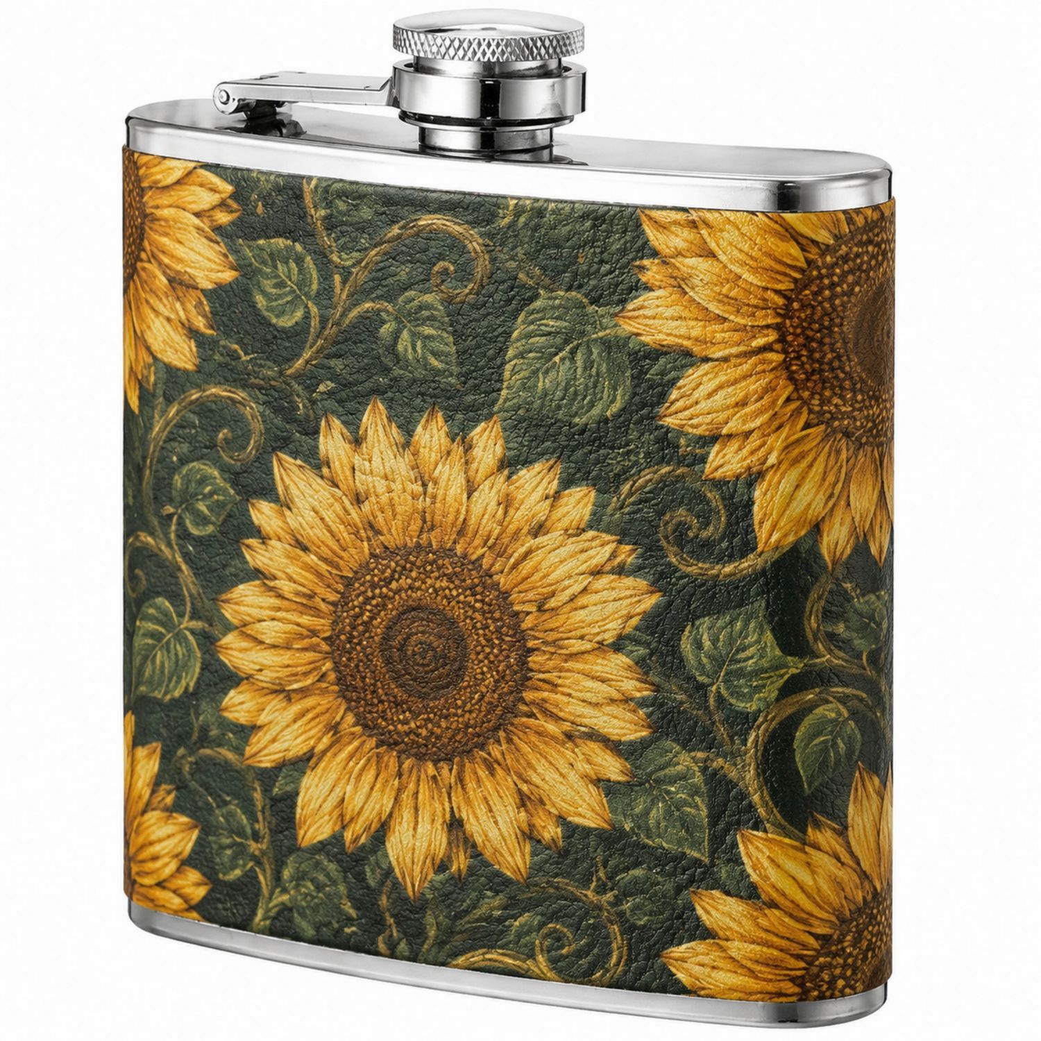 Flasque en Acier avec Motif Tournesol 200 ml