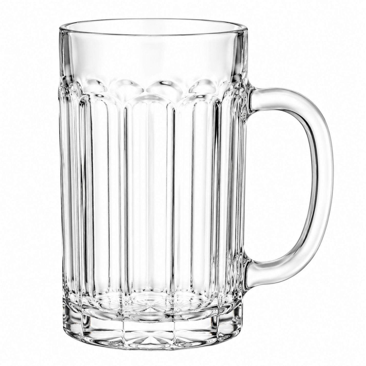 Chope à Bière en Verre Transparent 500ml avec Anse