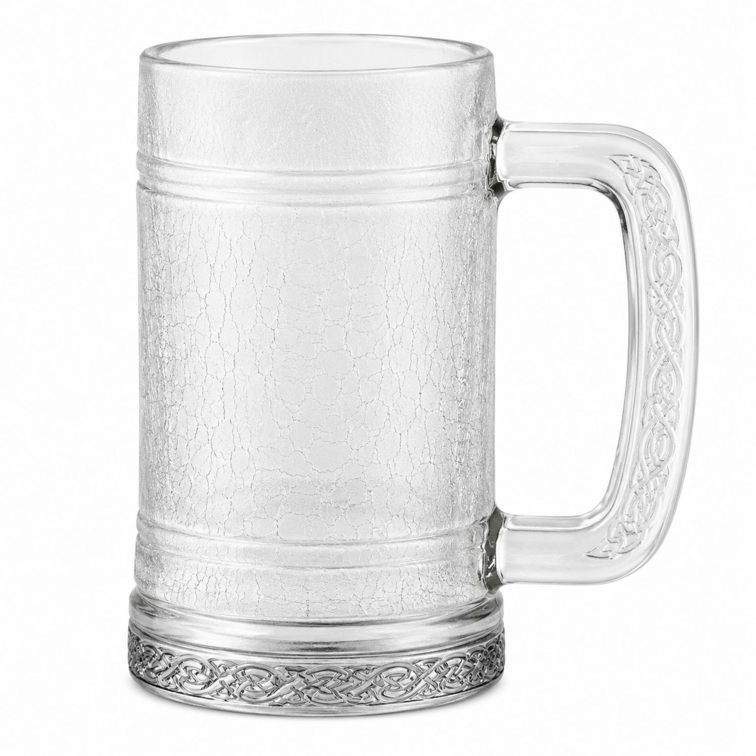 Chope à Bière Givrée avec Décor Argenté