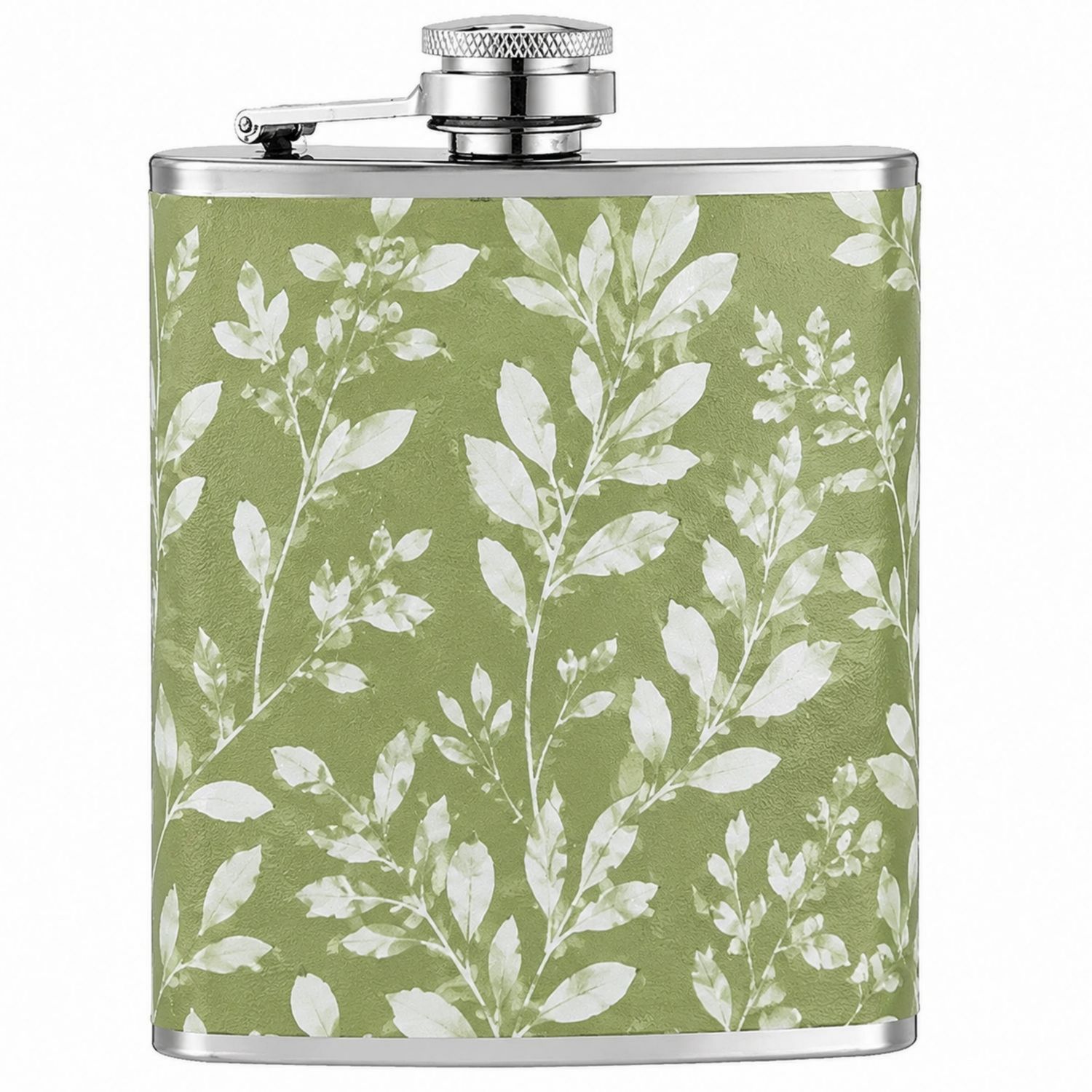 Flasque à Motif Feuilles Vertes, 230 ml