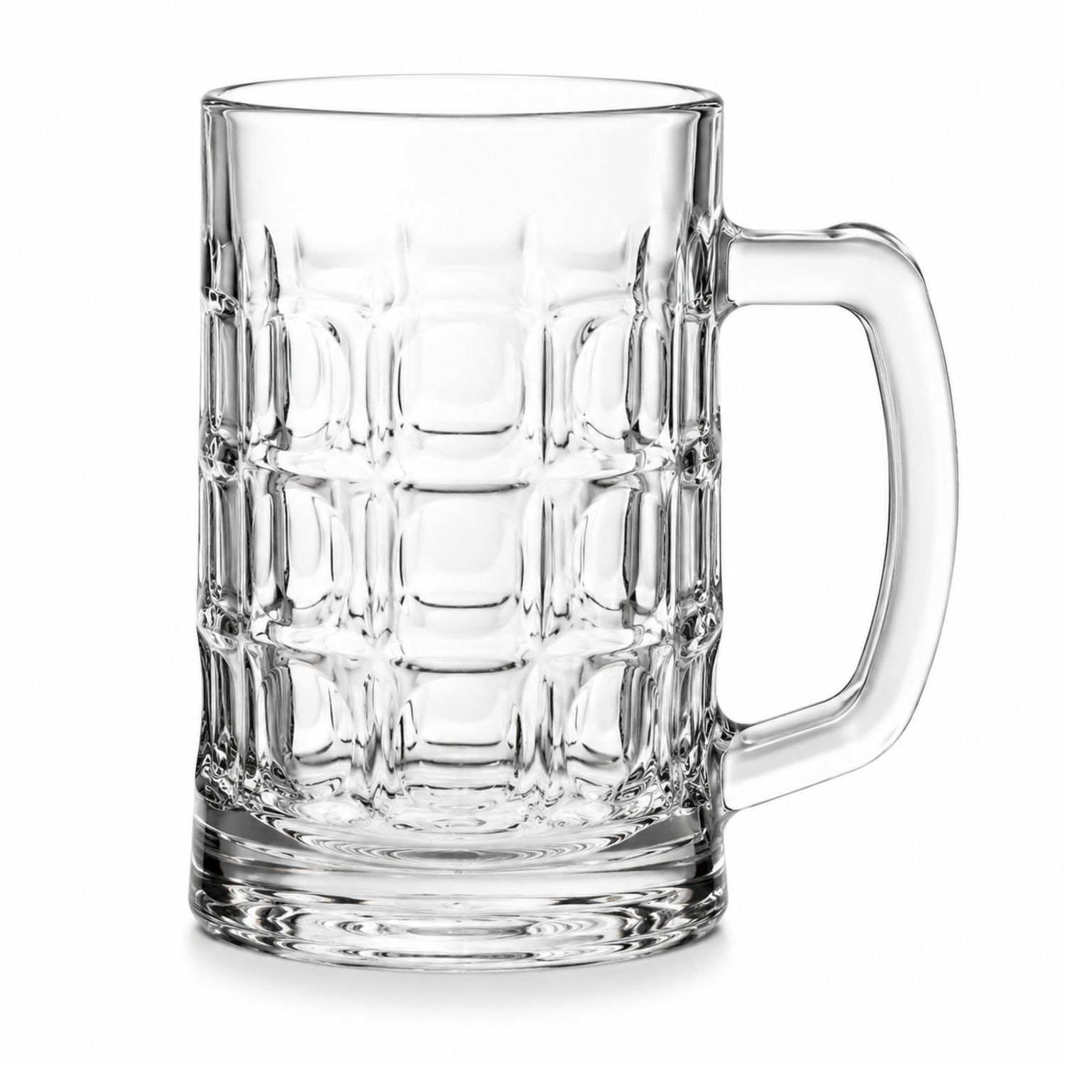 Chope à bière transparente 500 ml avec poignée