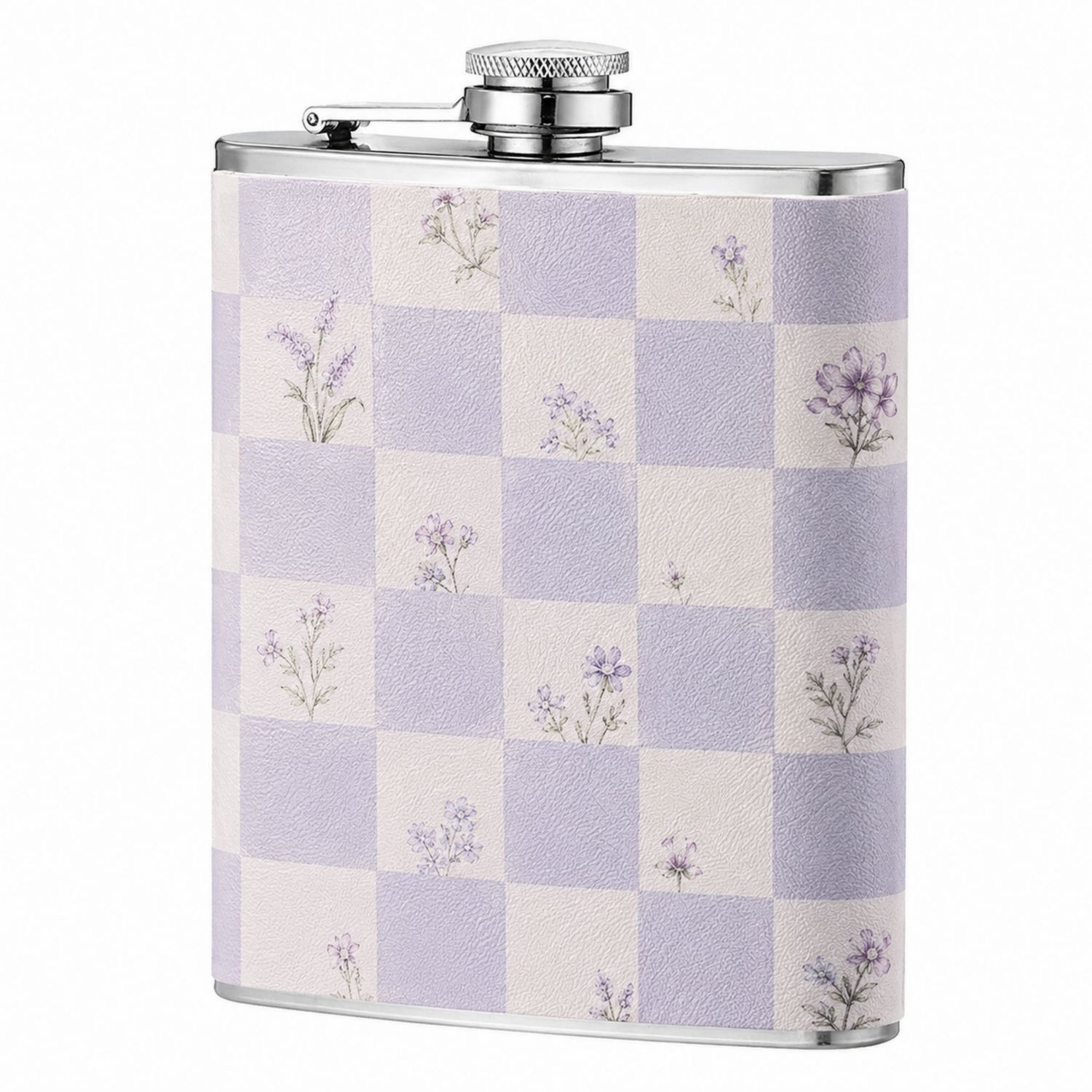 Flasque à alcool motif floral lavande 240ml