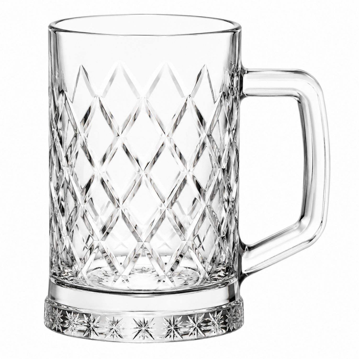Chope en verre transparent avec motif diamant