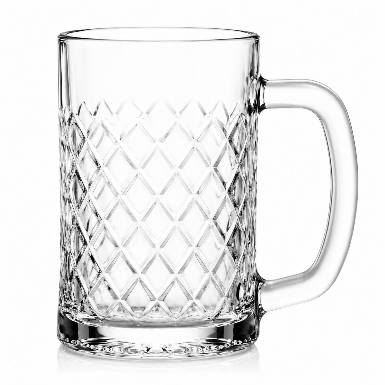 Chope en Verre Transparent Motif Diamant 500ml