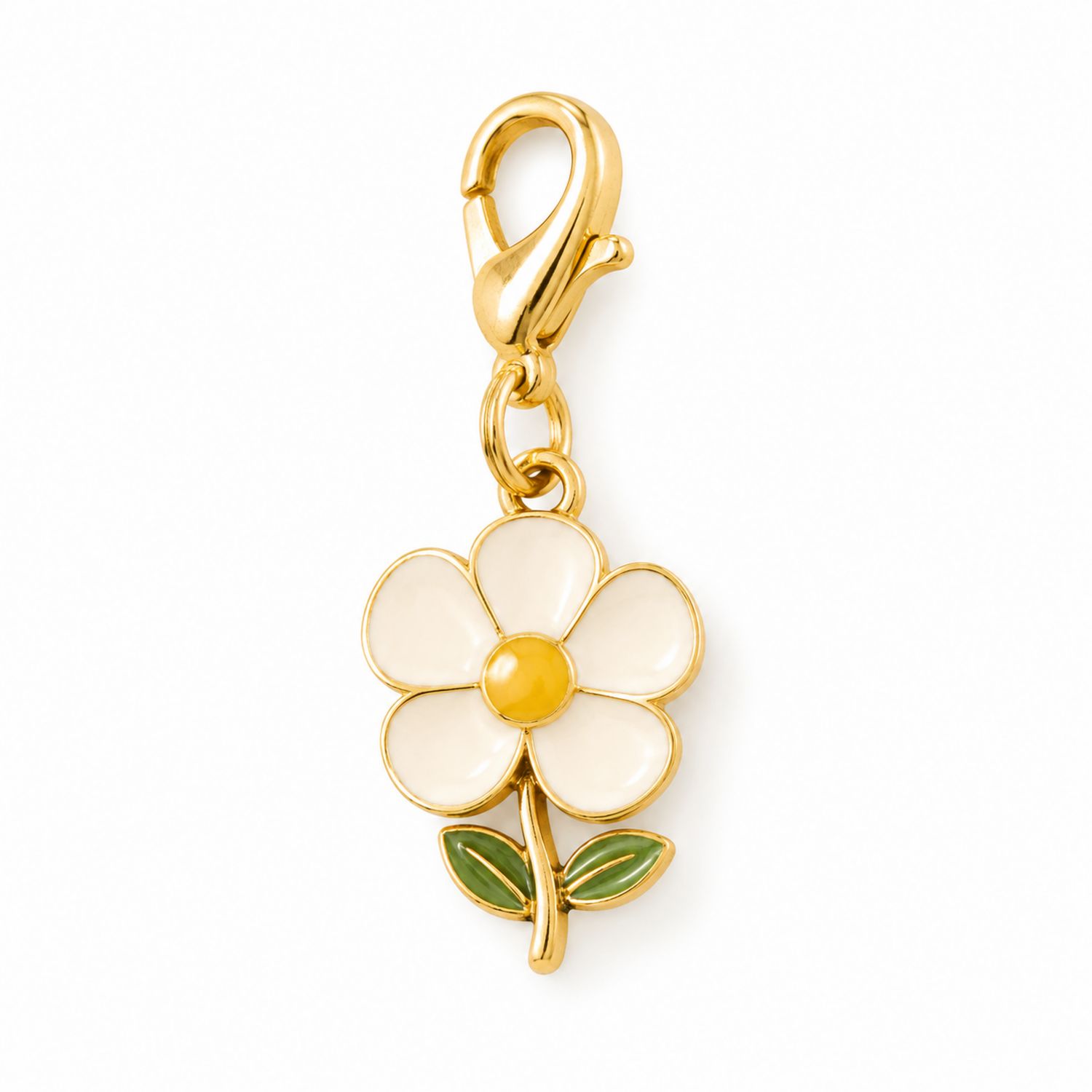 Ciondolo Fiore Oro, Bianco e Verde per Animali