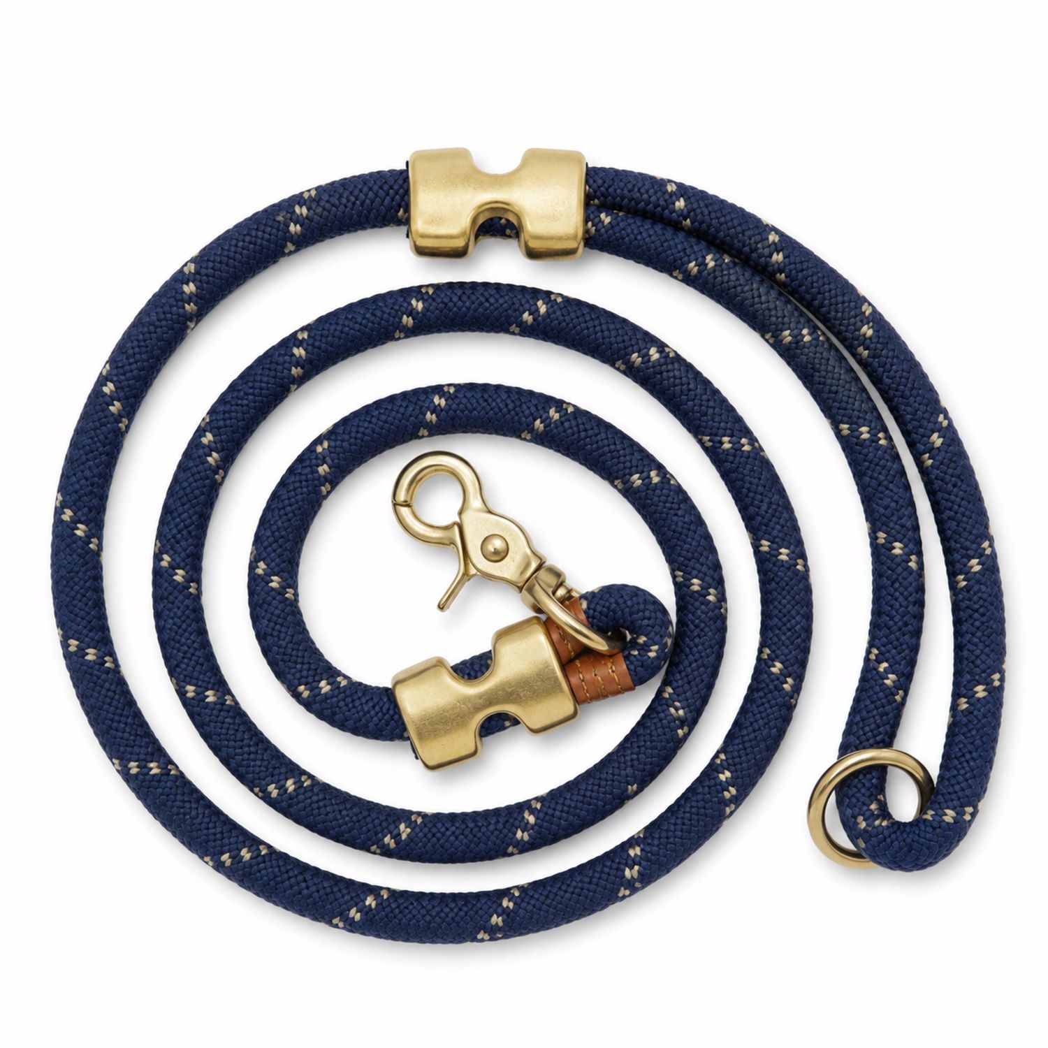 Guinzaglio per Cani in Corda Blu con Fibbia in Ottone