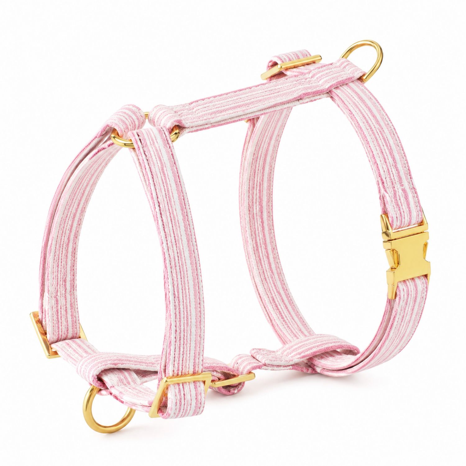 Imbracatura Elastica Regolabile per Cani Piccoli Rosa e Oro