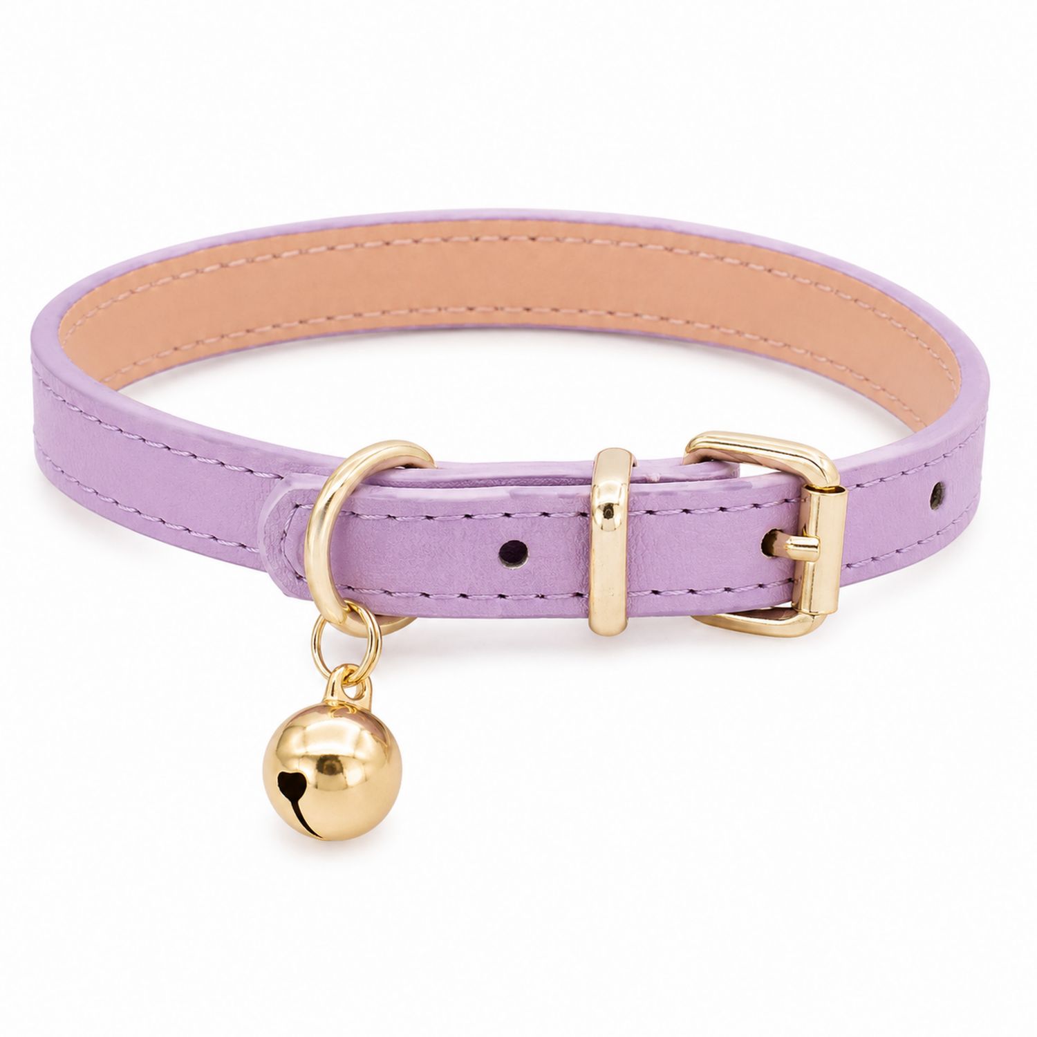 Collare Regolabile per Animali Domestici con Campanello in Metallo Viola