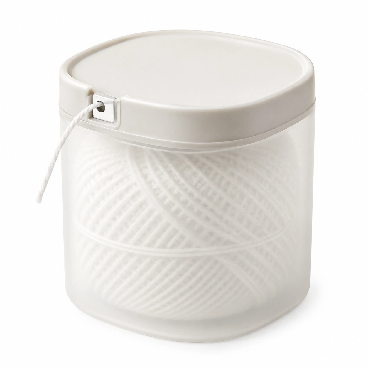Garnspender Box Weiss mit Kordel-verenzahome