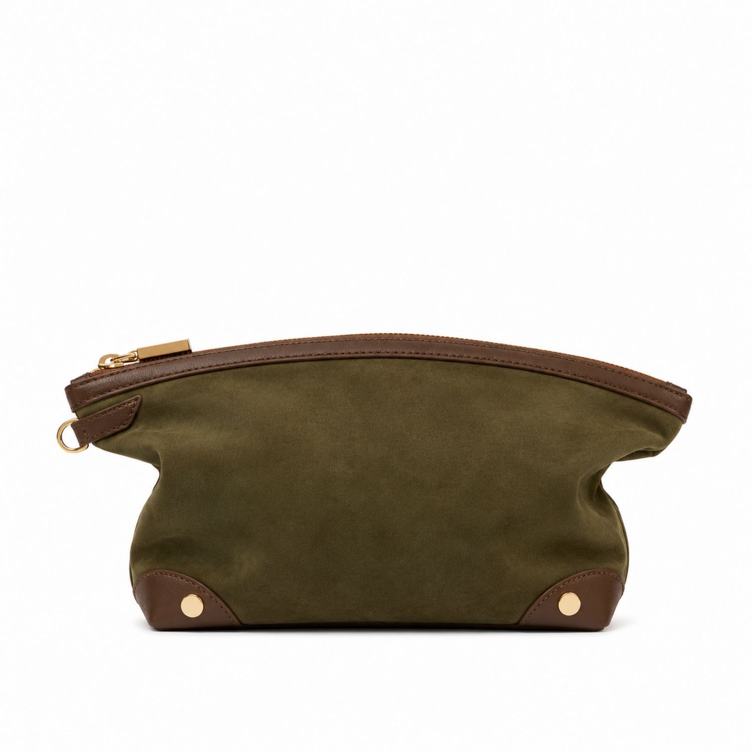 Kulturtasche Khaki/Braun mit Reißverschluss