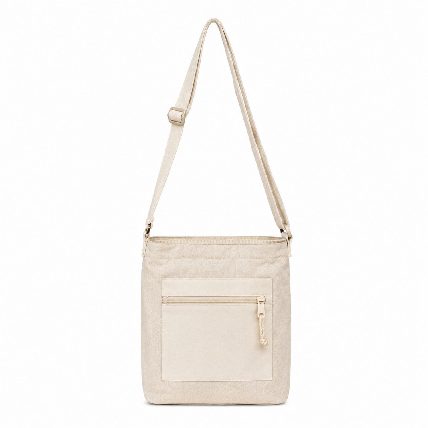Beige Umhängetasche mit Verstellbarem Schultergurt und Fronttasche