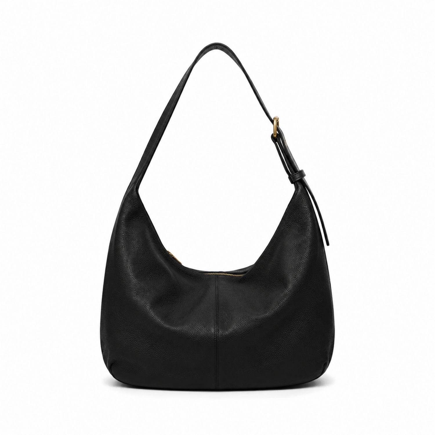 Schwarze Hobo Umhängetasche mit Reißverschluss