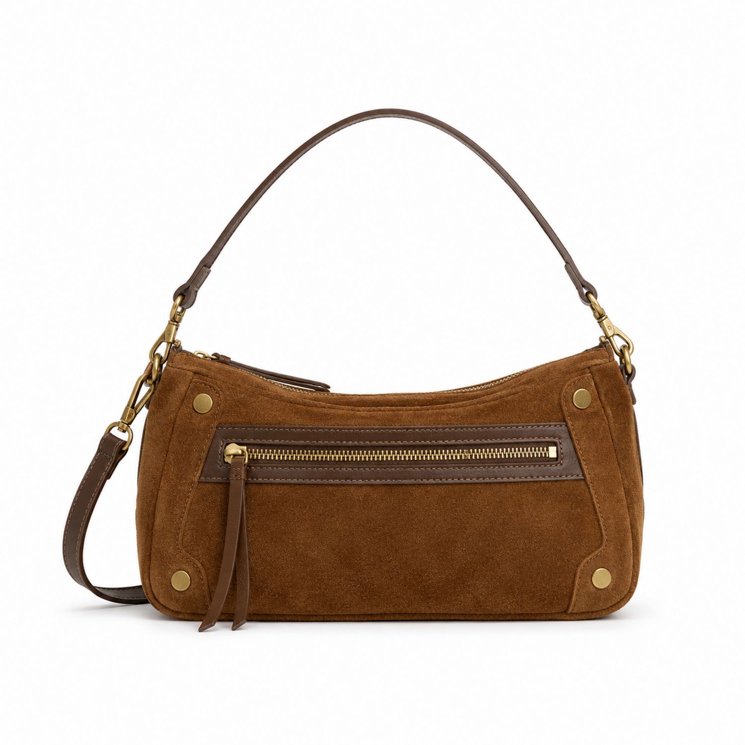 Damen Henkeltasche Braun mit Verstellbarem Schulterriemen