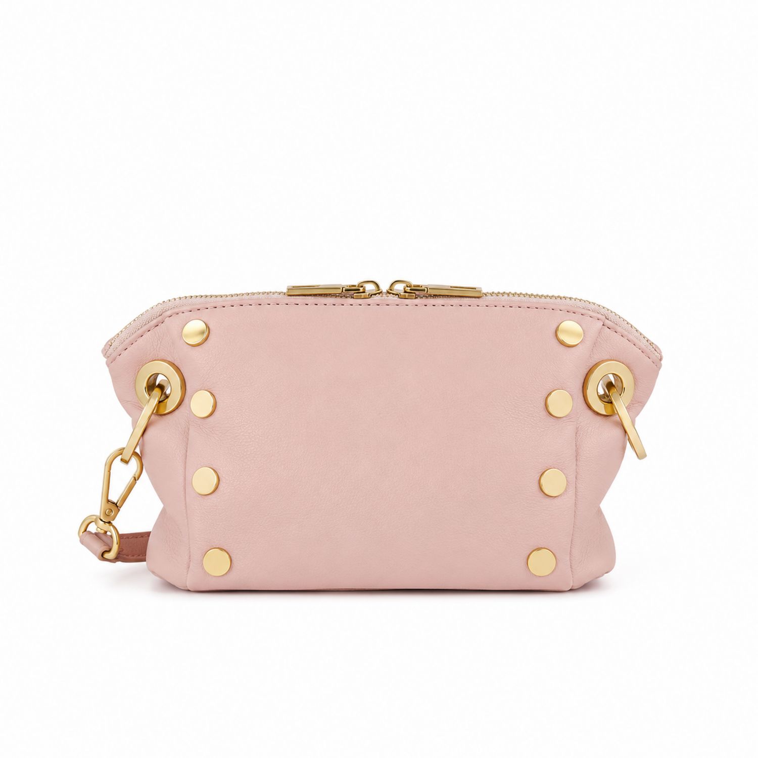 Damen Umhängetasche Rosa mit Nieten und Goldakzenten