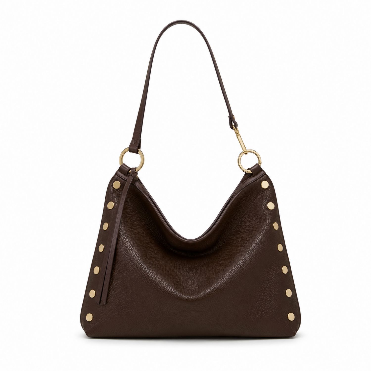 Damen Schultertasche Braun mit Metallelementen