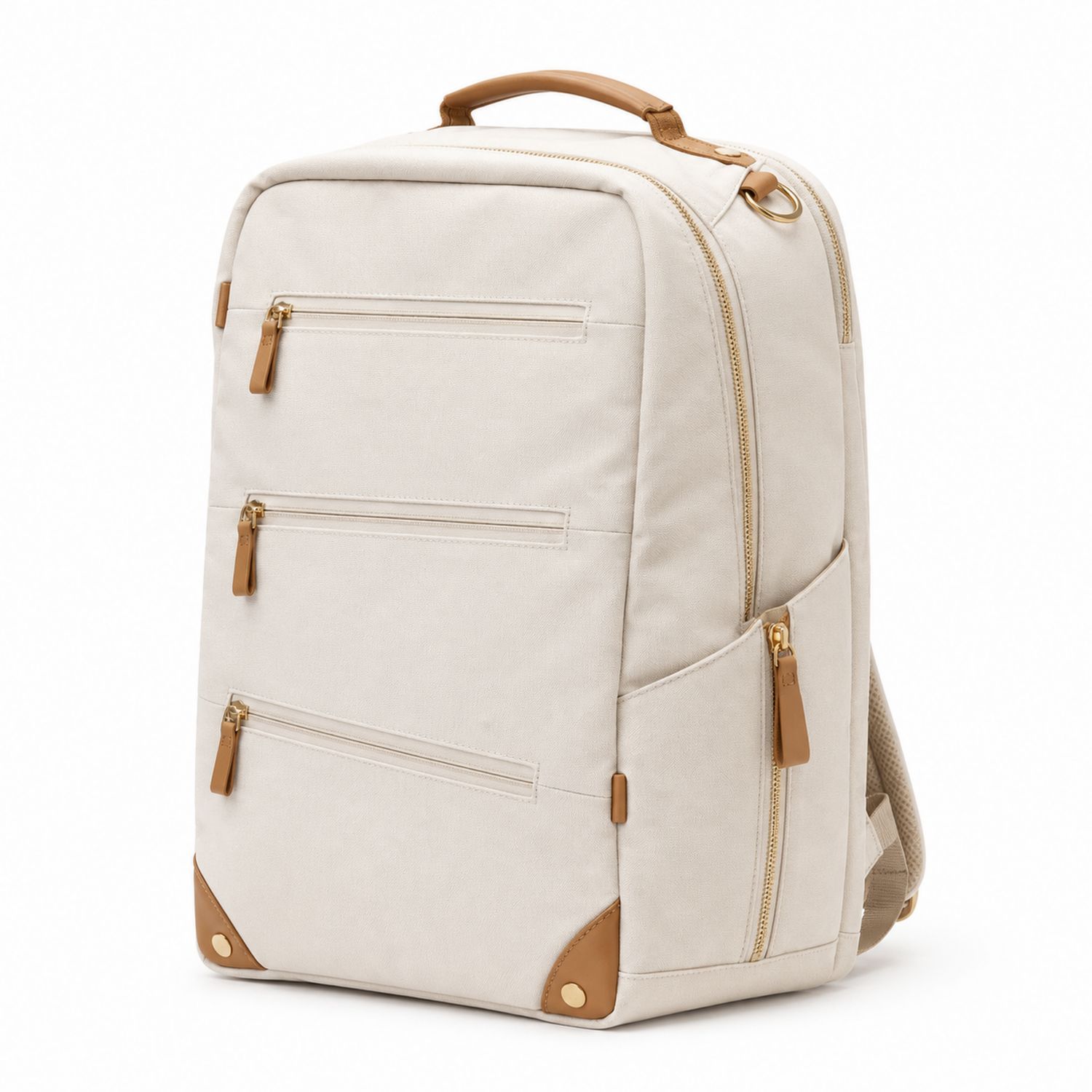 Stilvoller Rucksack Beige mit Laptopfach