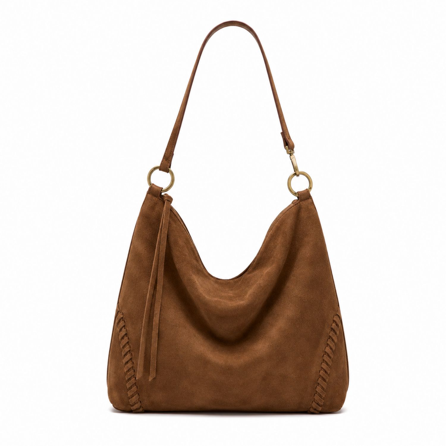 Lässige Damen Hobo Tasche Braun mit Magnetverschluss