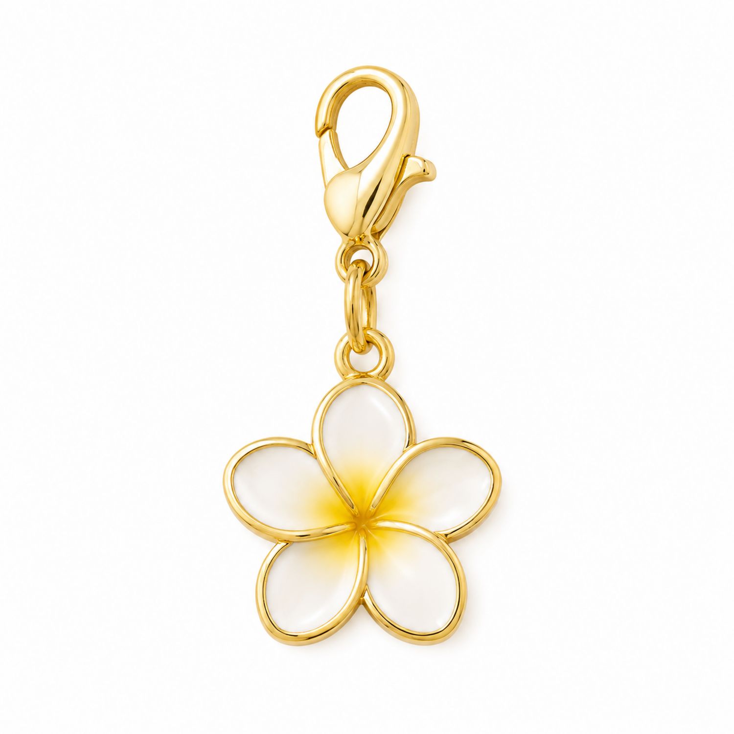 Colgante Decorativo de Flor para Mascotas en Dorado y Blanco