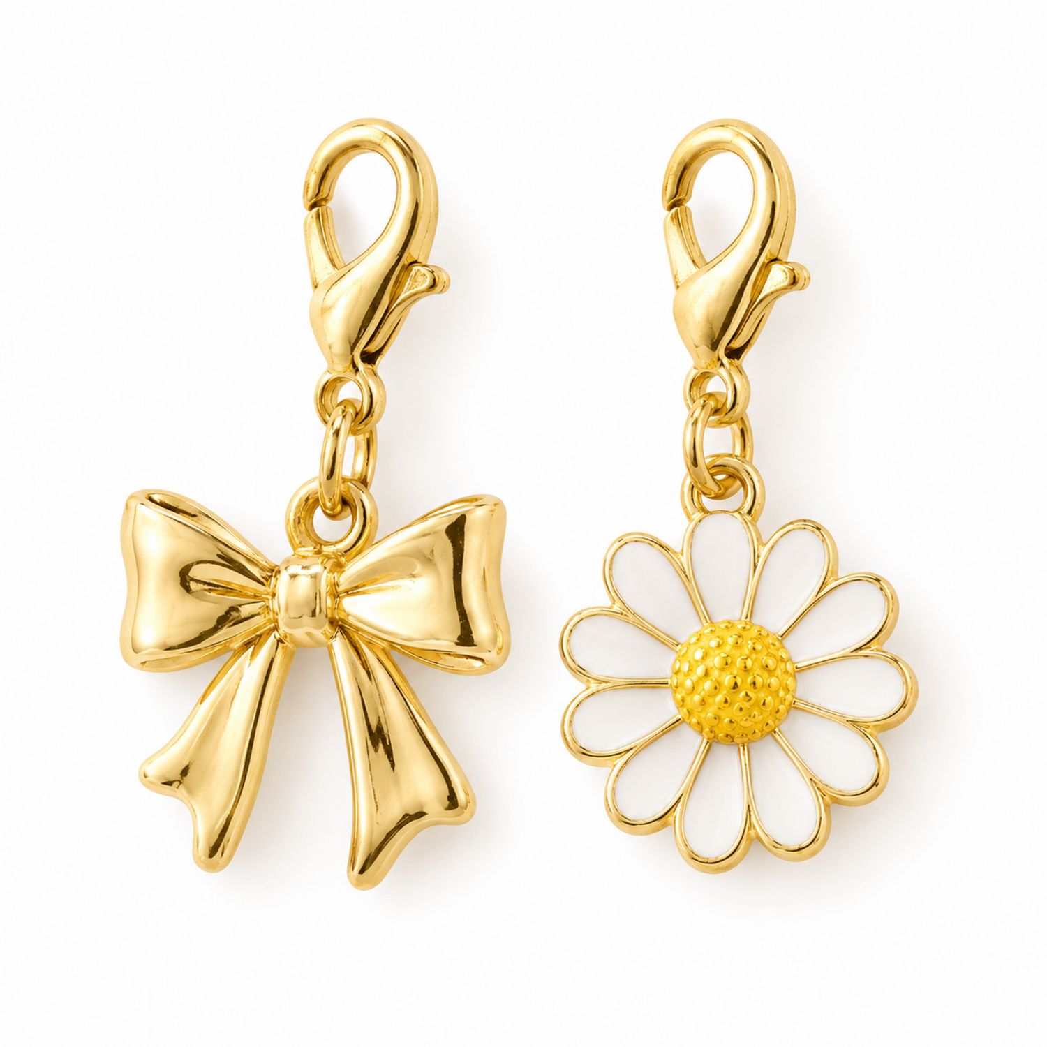 Colgante de Lazo y Flor para Mascotas Dorado