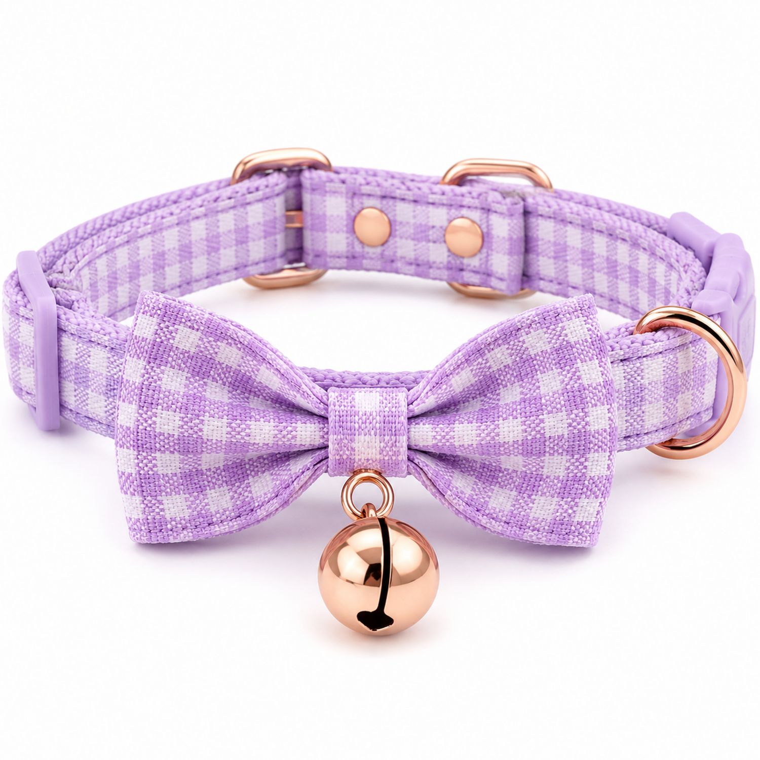 Collar de Mascotas con Lazo y Cascabel Lila Cuadros